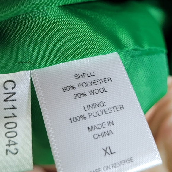 New York & Company Wool Blend Coat XL Green Double Breasted Winter Peacoat - Picture 7 of 7